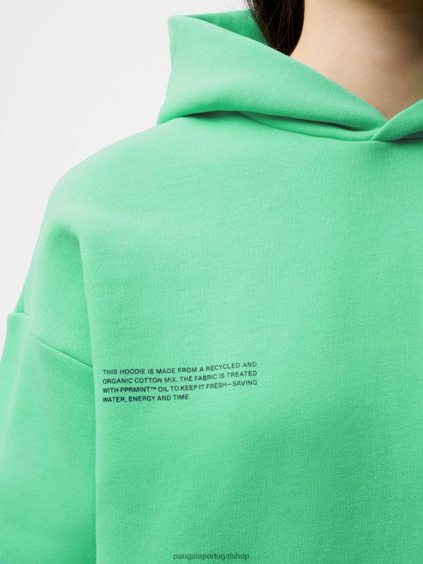 moletom com assinatura mulheres Pangaia JJJ8D37 verde menta roupas