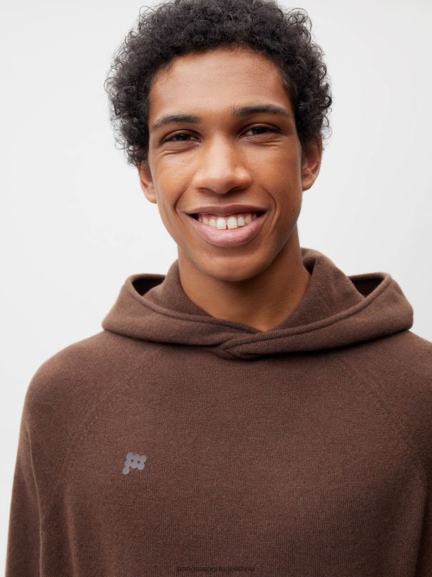 moletom de caxemira reciclado mulheres Pangaia JJJ8D45 marrom castanho roupas