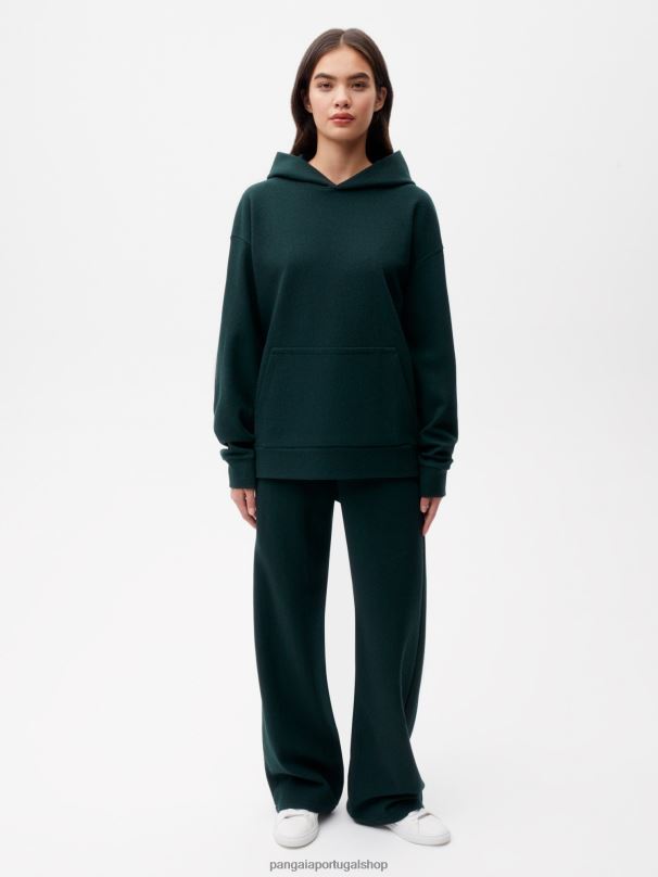 moletom de jérsei de lã reciclada mulheres Pangaia JJJ8D71 folhagem verde roupas