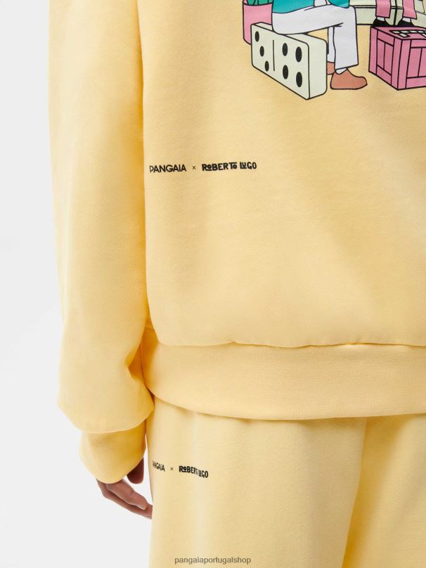 moletom x roberto lugo 365 mulheres Pangaia JJJ8D64 botão de ouro amarelo roupas
