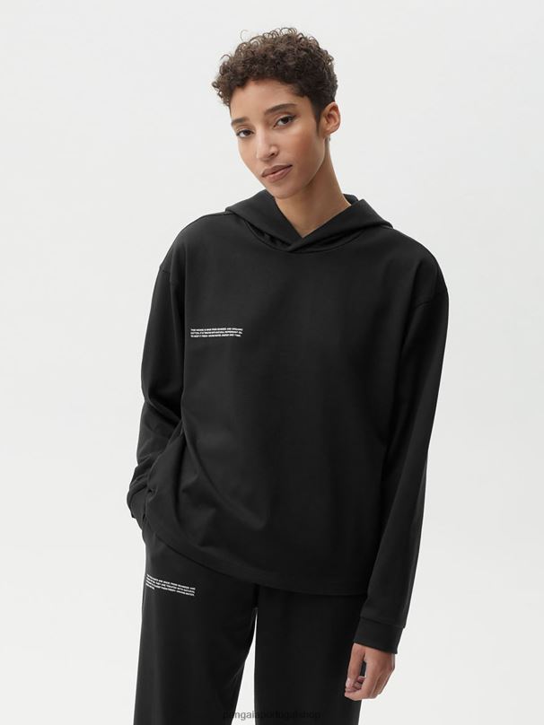 top loungewear de algodão orgânico com fibra C mulheres Pangaia JJJ8D66 preto roupas