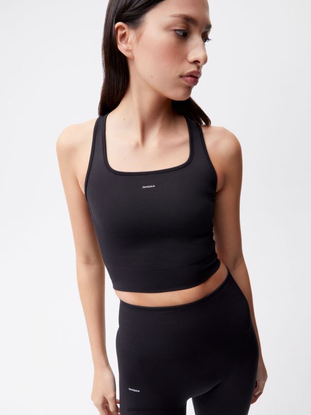 regata com nervuras de movimento mulheres Pangaia JJJ8D128 preto roupas