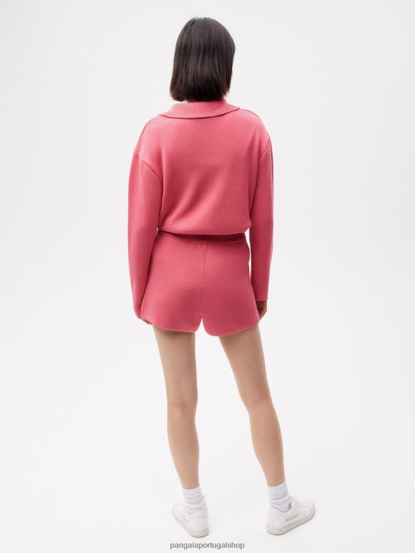 calções de tricô mulheres Pangaia JJJ8D278 lótus rosa roupas