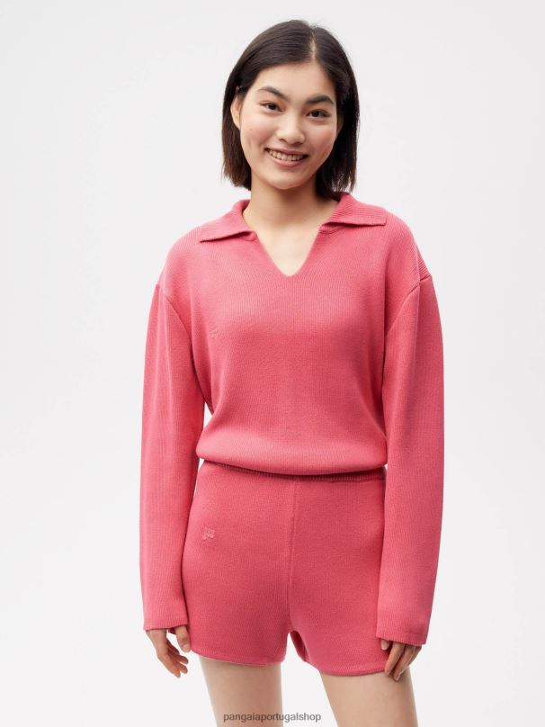 calções de tricô mulheres Pangaia JJJ8D278 lótus rosa roupas