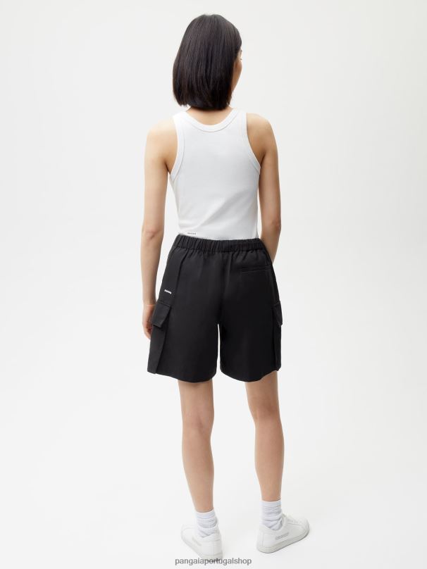 shorts cargo de mistura de algodão orgânico mulheres Pangaia JJJ8D266 preto roupas