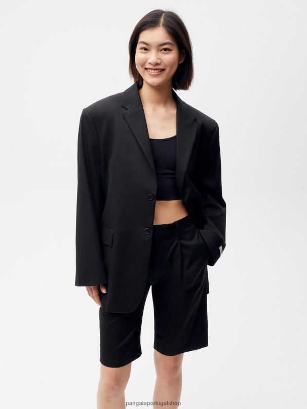 shorts de alfaiataria de algodão orgânico mulheres Pangaia JJJ8D263 preto roupas