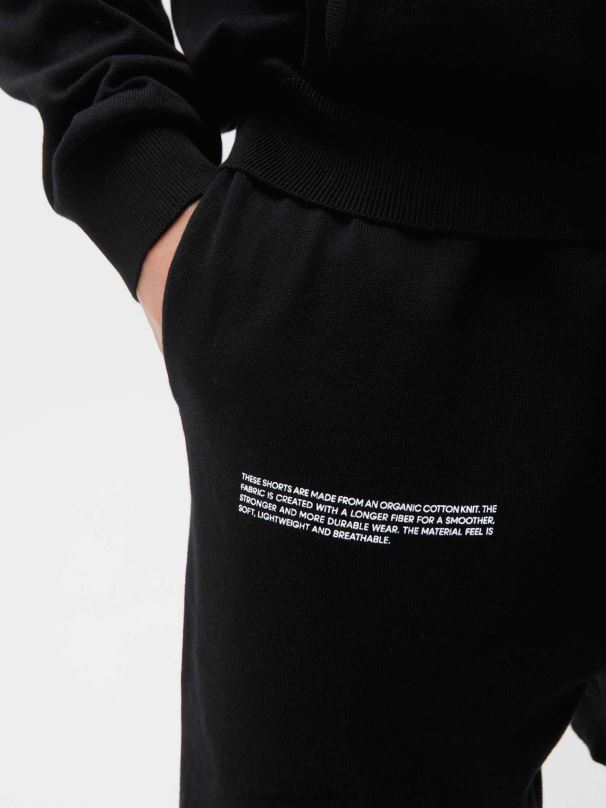 shorts de malha de algodão orgânico mulheres Pangaia JJJ8D226 preto roupas