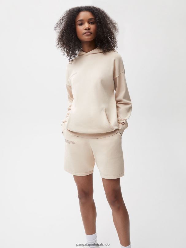 shorts de malha de algodão orgânico mulheres Pangaia JJJ8D269 areia roupas