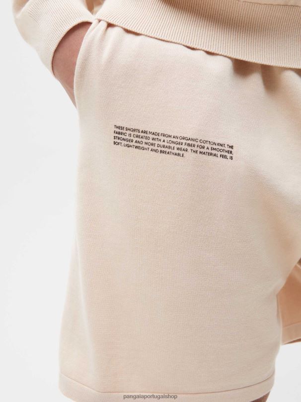 shorts de malha de algodão orgânico mulheres Pangaia JJJ8D269 areia roupas