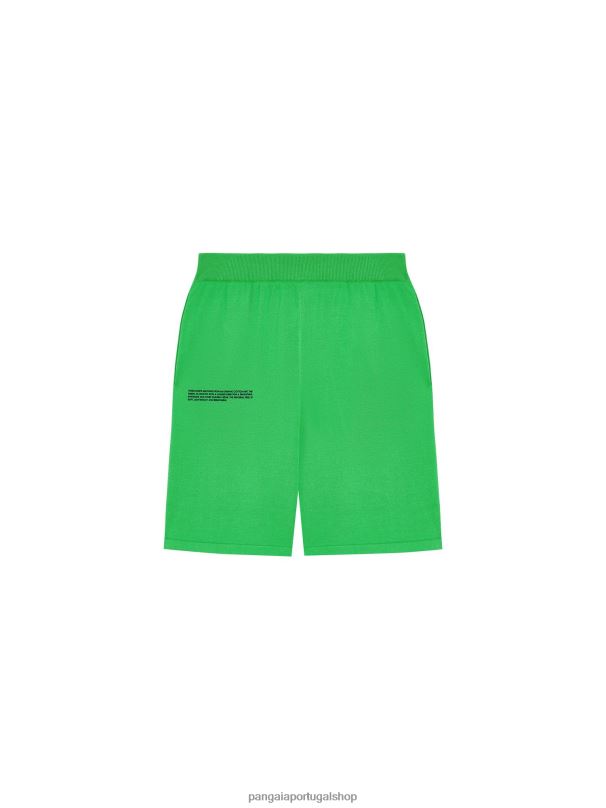 shorts de malha de algodão orgânico mulheres Pangaia JJJ8D272 Jade verde roupas