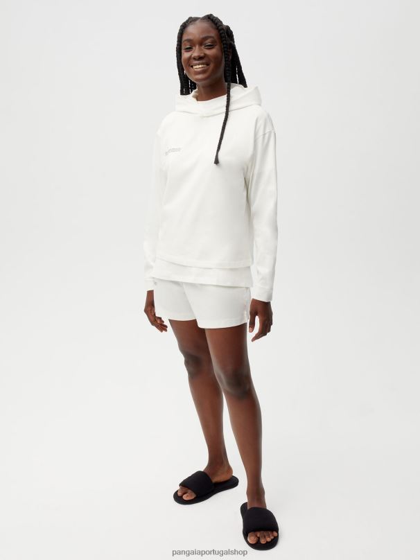 shorts de pijama de algodão orgânico com fibra c mulheres Pangaia JJJ8D236 off white roupas