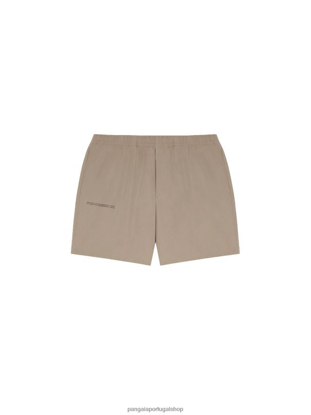 shorts elásticos de popelina de algodão orgânico mulheres Pangaia JJJ8D235 taupe roupas