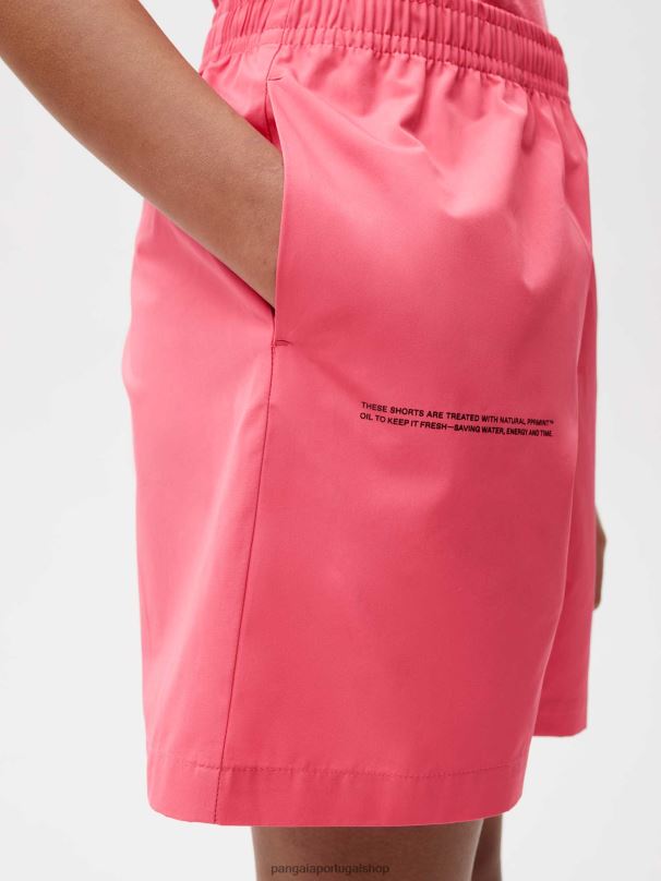 shorts elásticos de popelina de algodão orgânico mulheres Pangaia JJJ8D273 lótus rosa roupas