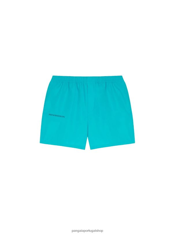 shorts elásticos de popelina de algodão orgânico mulheres Pangaia JJJ8D274 azul pavão roupas