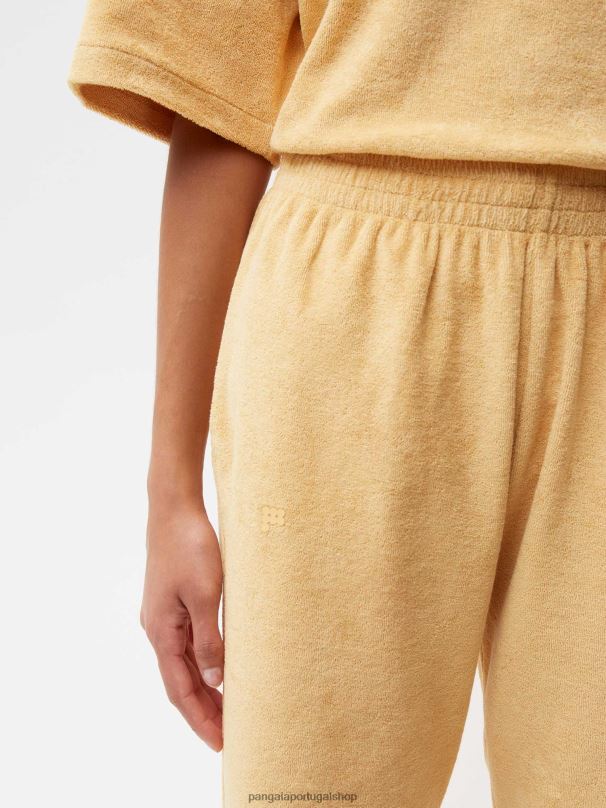 shorts longos de toalha mulheres Pangaia JJJ8D243 areia escura roupas