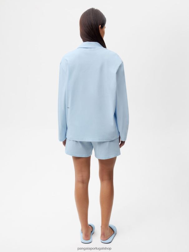 shorts soltos de pijama de algodão orgânico mulheres Pangaia JJJ8D436 pedra da lua azul roupas