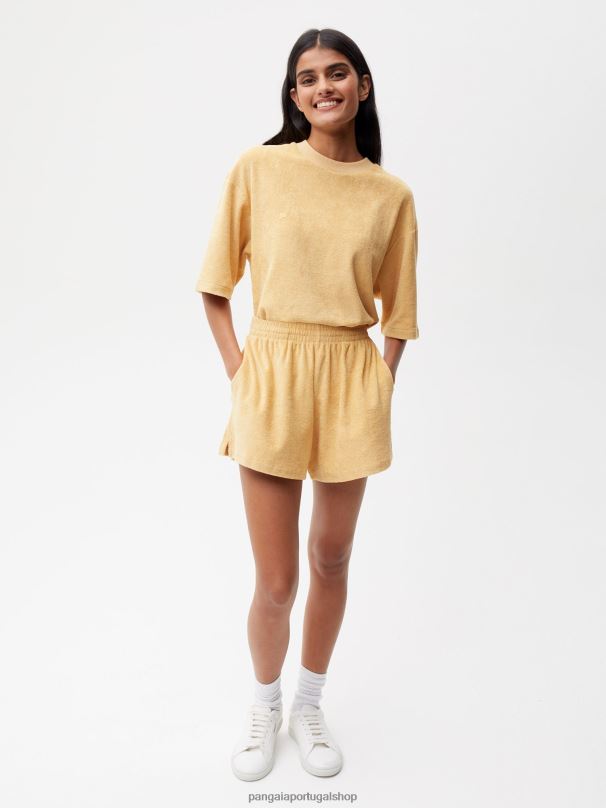 shorts toalha mulheres Pangaia JJJ8D282 areia escura roupas