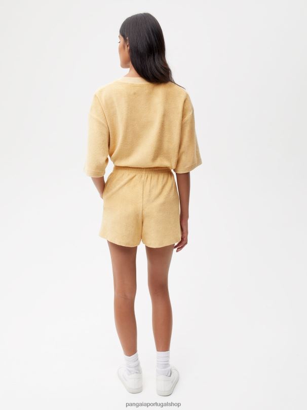 shorts toalha mulheres Pangaia JJJ8D282 areia escura roupas