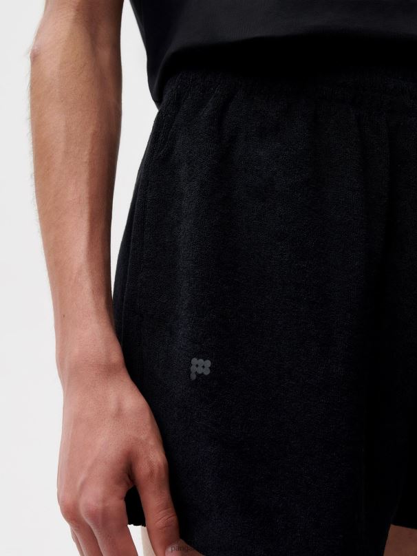 shorts toalha mulheres Pangaia JJJ8D284 preto roupas