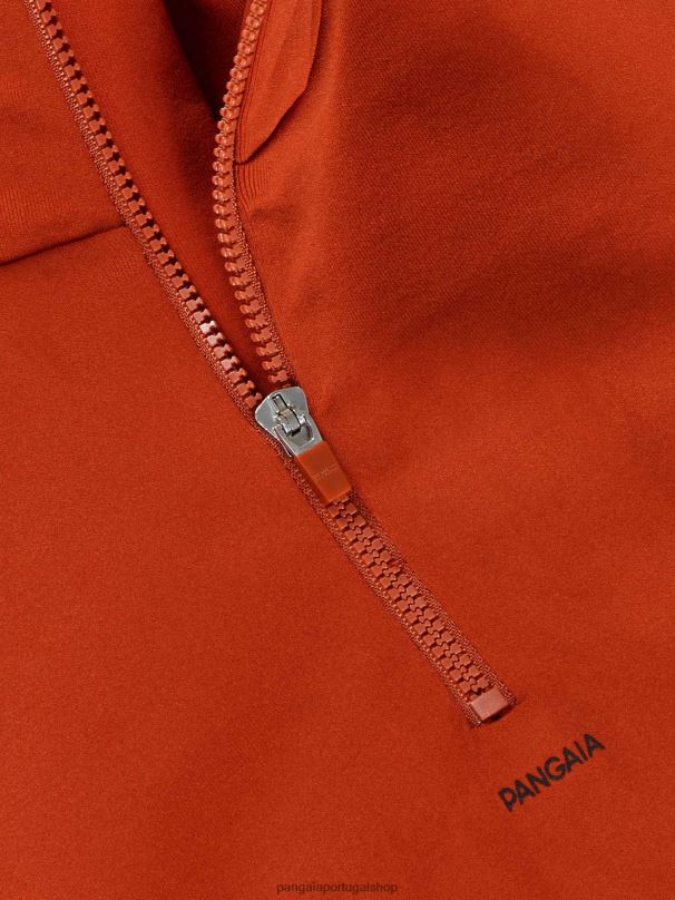 motion x top de manga longa com zíper mulheres Pangaia JJJ8D146 jaspe vermelho roupas