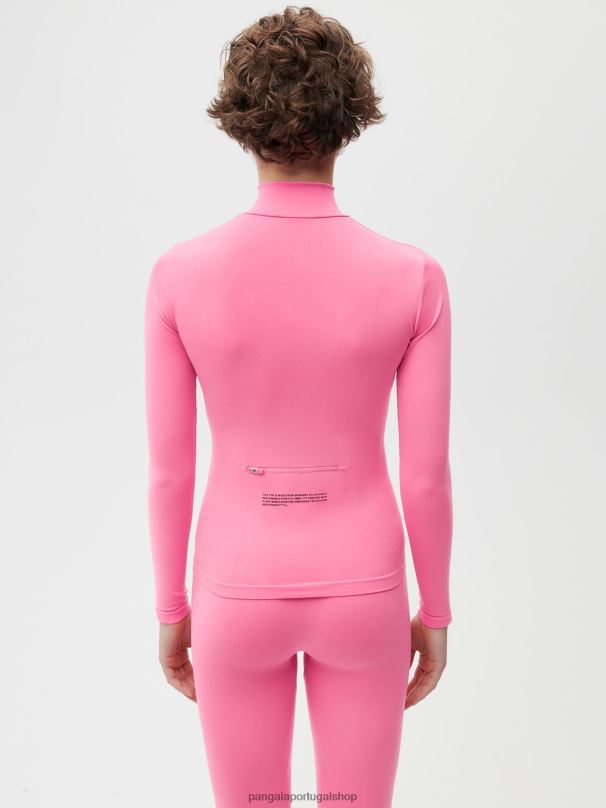 motion x top de manga longa com zíper mulheres Pangaia JJJ8D205 rosa melancia roupas