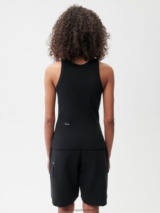 regata de algodão reciclado mulheres Pangaia JJJ8D177 preto roupas