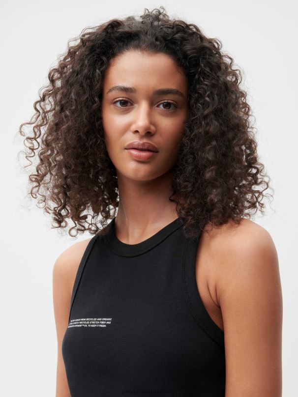 regata de algodão reciclado mulheres Pangaia JJJ8D177 preto roupas
