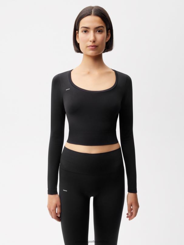 top de manga longa motion mulheres Pangaia JJJ8D147 preto roupas