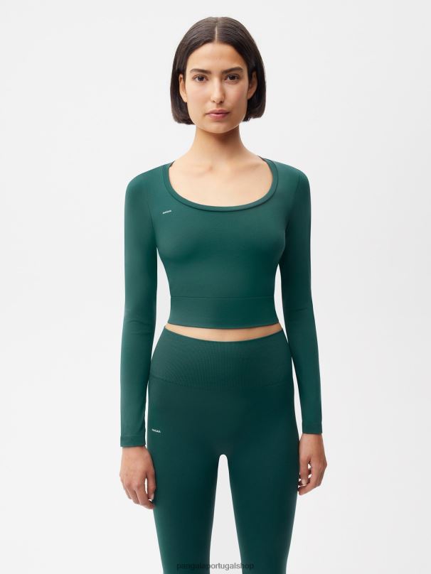 top de manga longa motion mulheres Pangaia JJJ8D190 folhagem verde roupas