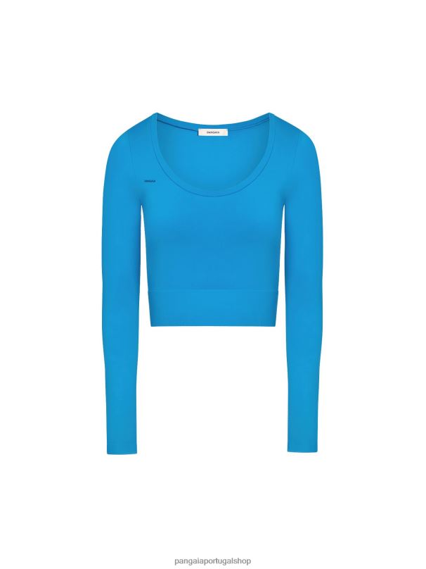 top de manga longa motion mulheres Pangaia JJJ8D218 azul cerúleo roupas